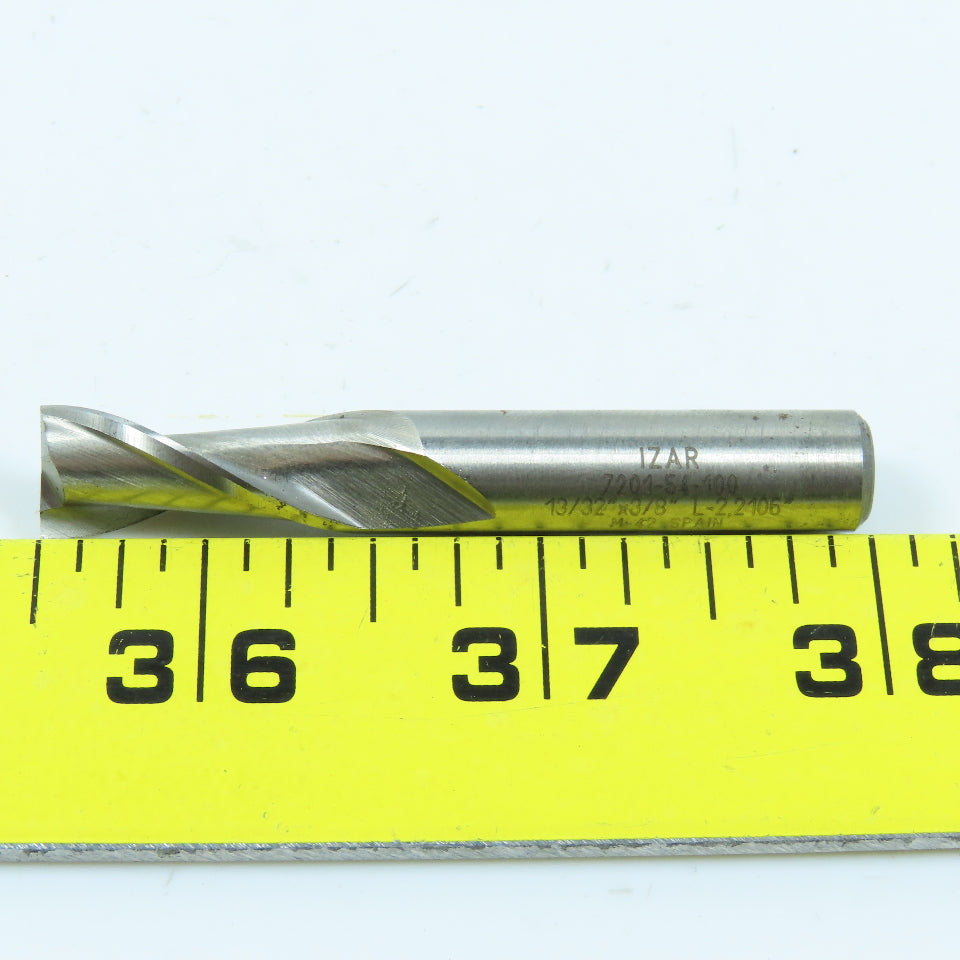 Izar 13/32" 2 Flute Square Double End Mill 3/8" Shank 3/4" LOC 2-1/2" OAL Lot/3