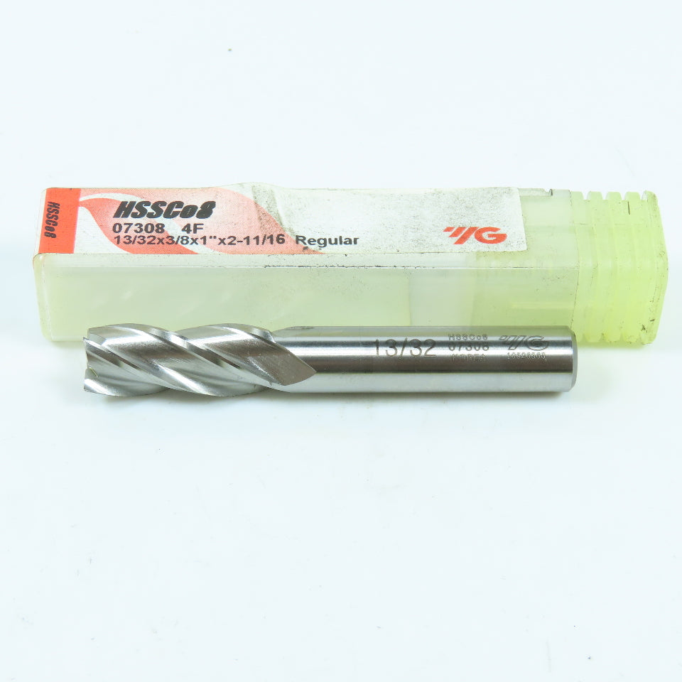 YG-1 07308 13/32" 4 Flute Square End Mill 3/8" Shank 1" LOC 2-3/4" OAL
