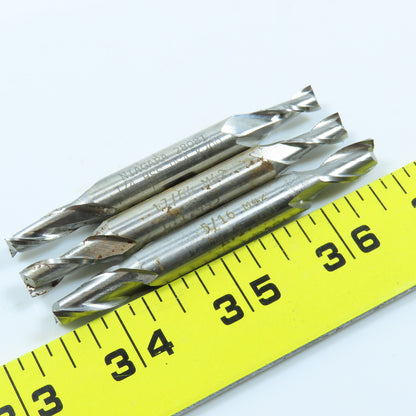 Misc. 1/32" To 23/64" 2 Flute Square End Mill Double End Lot of 10