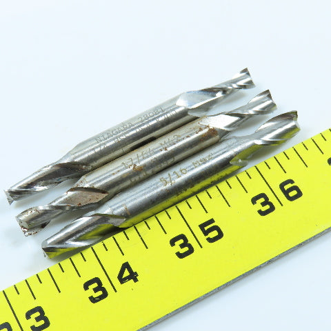 Misc. 1/32" To 23/64" 2 Flute Square End Mill Double End Lot of 10