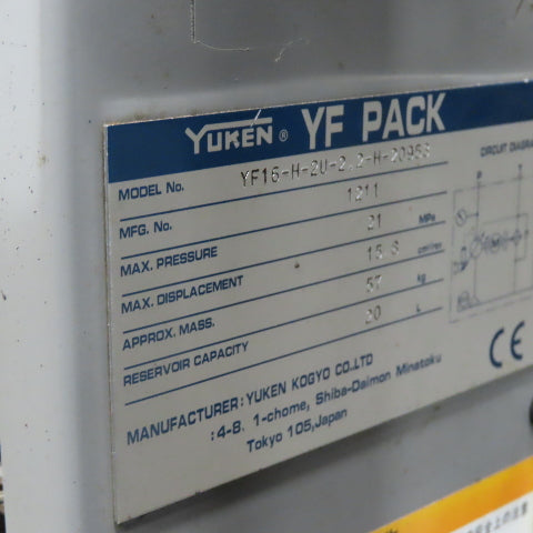 Yuken YF16-H-2U-2.2-H-20953 Mobile Hydraulic Power Unit 20 Liter 230/460V Tested
