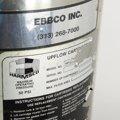 Harmsco/Ebco Stainless Steel Upflow Cartridge 50PSI 1-1/2"& 3/4"NPT