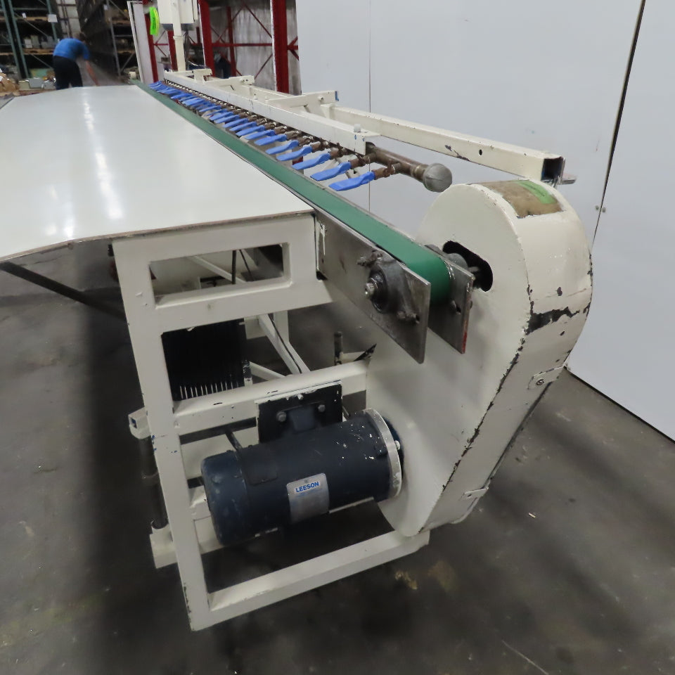 173" x 2" Wide Air Blow Off Extrusion Take Away Conveyor 110/208V 1Ph 0-308 FPM