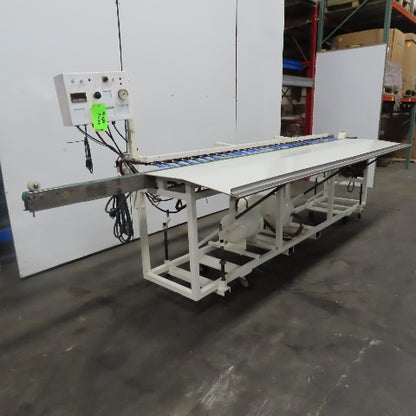 173" x 2" Wide Air Blow Off Extrusion Take Away Conveyor 110/208V 1Ph 0-308 FPM