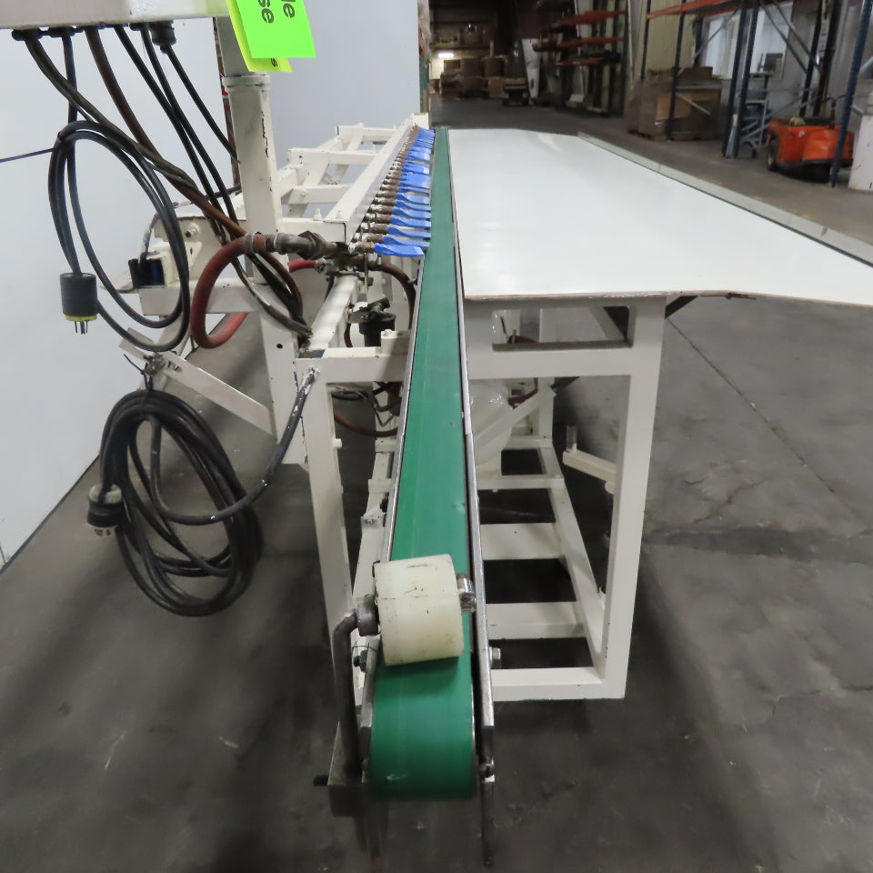 173" x 2" Wide Air Blow Off Extrusion Take Away Conveyor 110/208V 1Ph 0-308 FPM