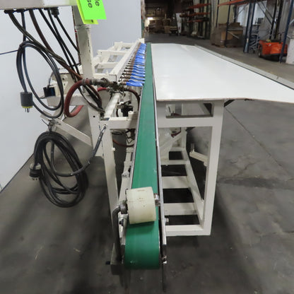 173" x 2" Wide Air Blow Off Extrusion Take Away Conveyor 110/208V 1Ph 0-308 FPM