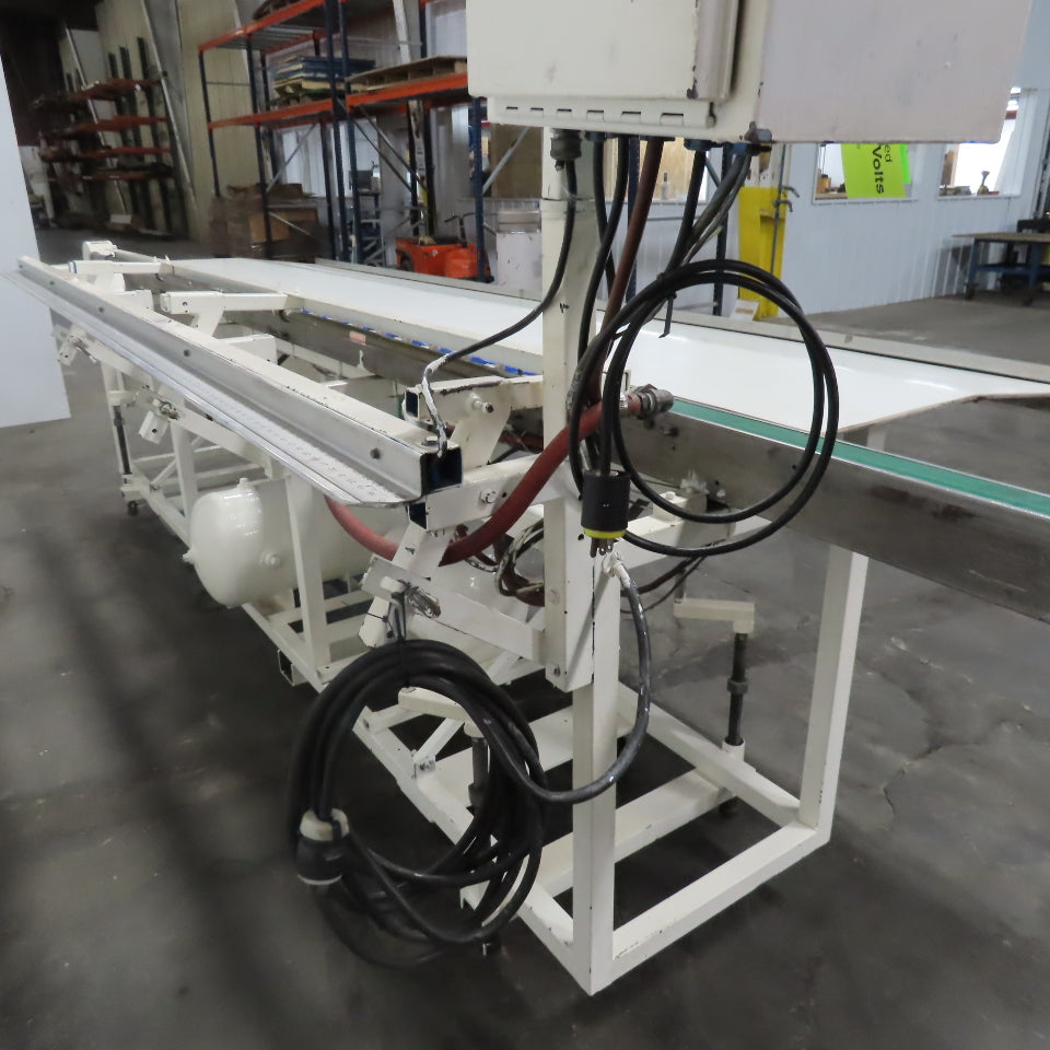 173" x 2" Wide Air Blow Off Extrusion Take Away Conveyor 110/208V 1Ph 0-308 FPM