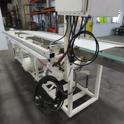 173" x 2" Wide Air Blow Off Extrusion Take Away Conveyor 110/208V 1Ph 0-308 FPM