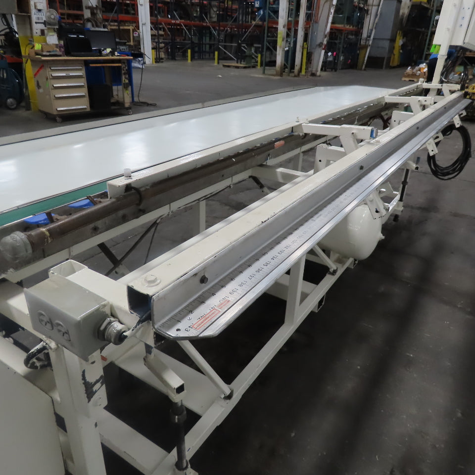 173" x 2" Wide Air Blow Off Extrusion Take Away Conveyor 110/208V 1Ph 0-308 FPM