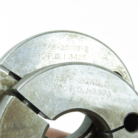 Metro 1-3/8"-18 NS-2 Thread Ring Gage Set Go P.D 1.3425 No Go P.D. 1.3373