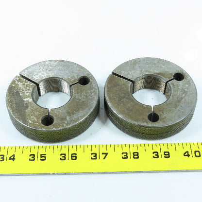 Metro 1-3/8"-18 NS-2 Thread Ring Gage Set Go P.D 1.3425 No Go P.D. 1.3373