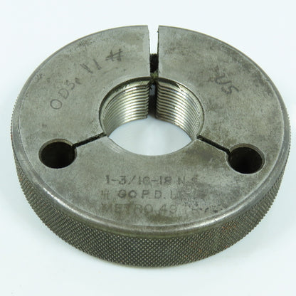 Metro 1-3/16"-18 NEF Thread Ring Gage Go P.D. 1.1514 Go Only