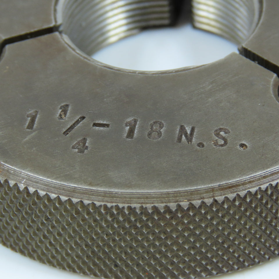 Sheffield 1-1/4"-18 NS Thread Ring Gage Go P.D. 1.2150 Go Only