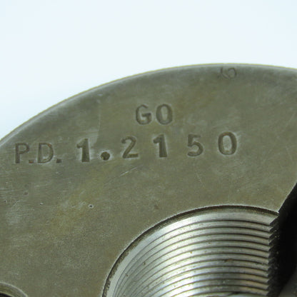 Sheffield 1-1/4"-18 NS Thread Ring Gage Go P.D. 1.2150 Go Only