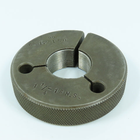 Sheffield 1-1/4"-18 NS Thread Ring Gage Go P.D. 1.2150 Go Only