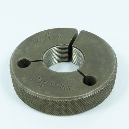 Sheffield 1-1/4"-18 NS Thread Ring Gage Go P.D. 1.2150 Go Only
