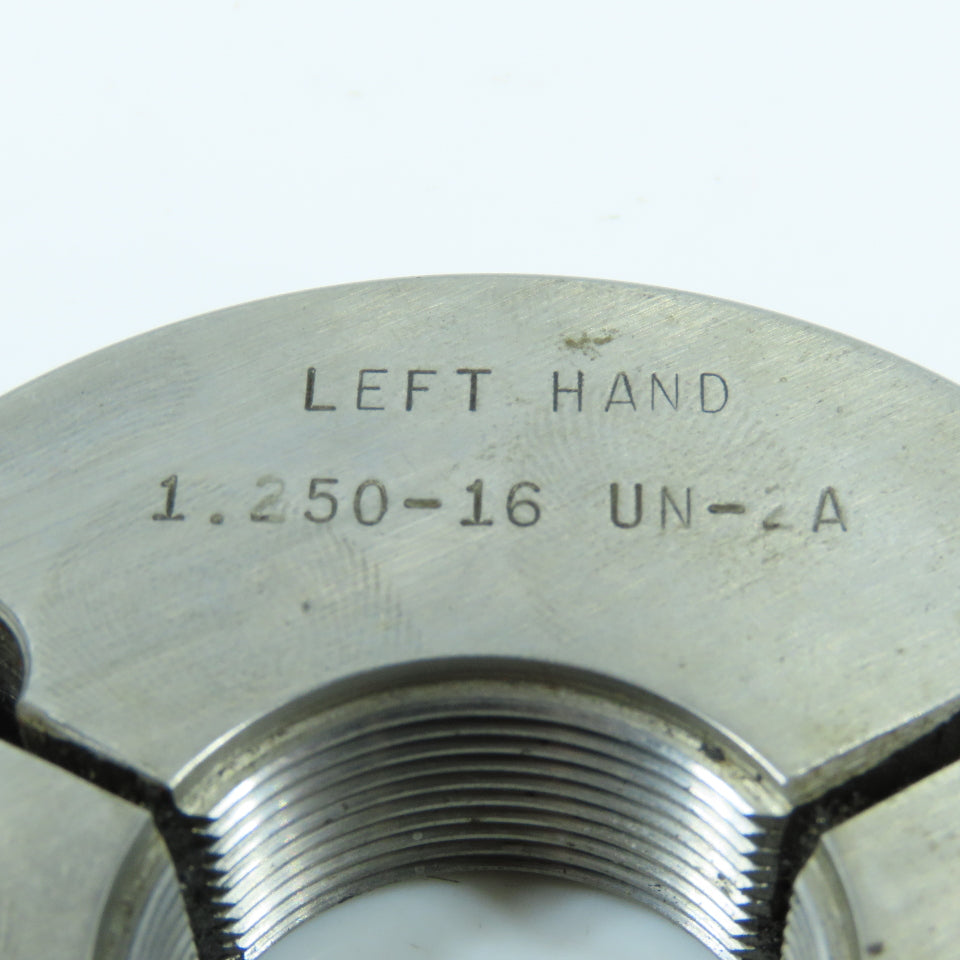 Hemco 1-1/4-16 UN-2A Left Hand Thread Ring Gage Go P.D. 1.2079 Go Only