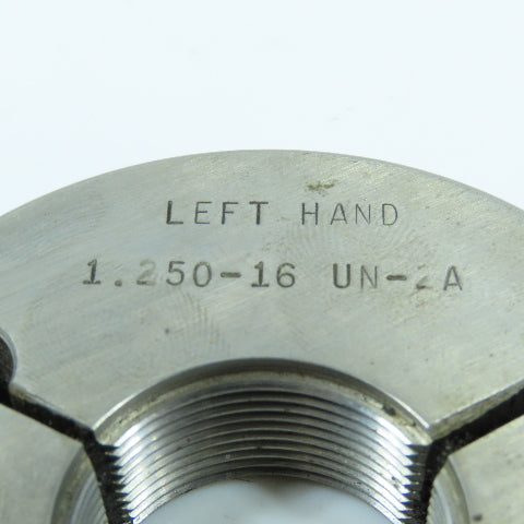 Hemco 1-1/4-16 UN-2A Left Hand Thread Ring Gage Go P.D. 1.2079 Go Only