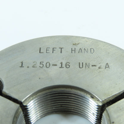 Hemco 1-1/4-16 UN-2A Left Hand Thread Ring Gage Go P.D. 1.2079 Go Only