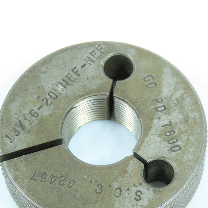 S.C.C. 13/16"-20 NEF Thread Ring Gage Go P.D. .7800 Go Only