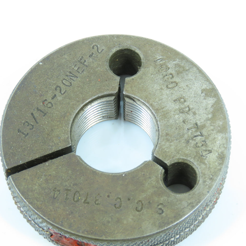 S.C.C. 13/16"-20 NEF 2 Thread Ring Gage No Go P.D. .7754 No Go Only