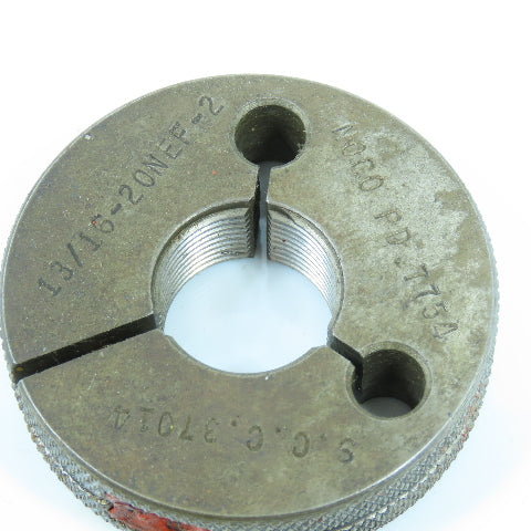 S.C.C. 13/16"-20 NEF 2 Thread Ring Gage No Go P.D. .7754 No Go Only