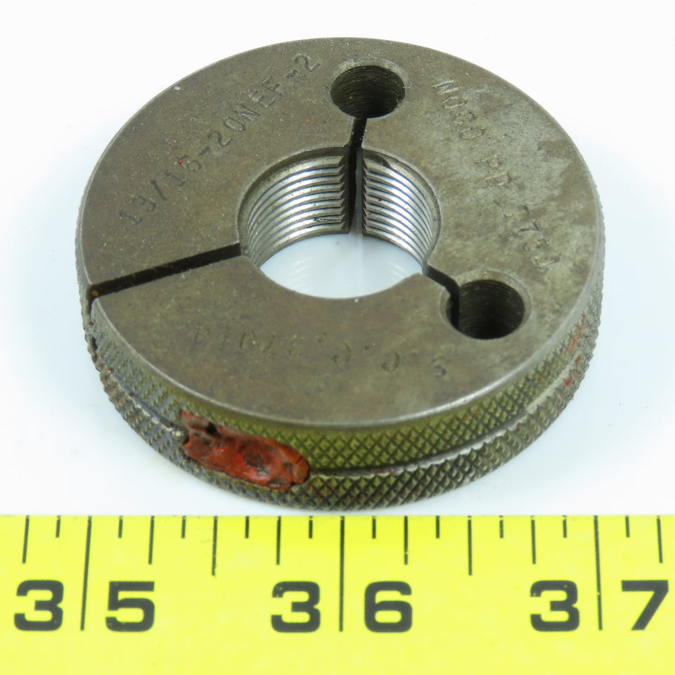 S.C.C. 13/16"-20 NEF 2 Thread Ring Gage No Go P.D. .7754 No Go Only