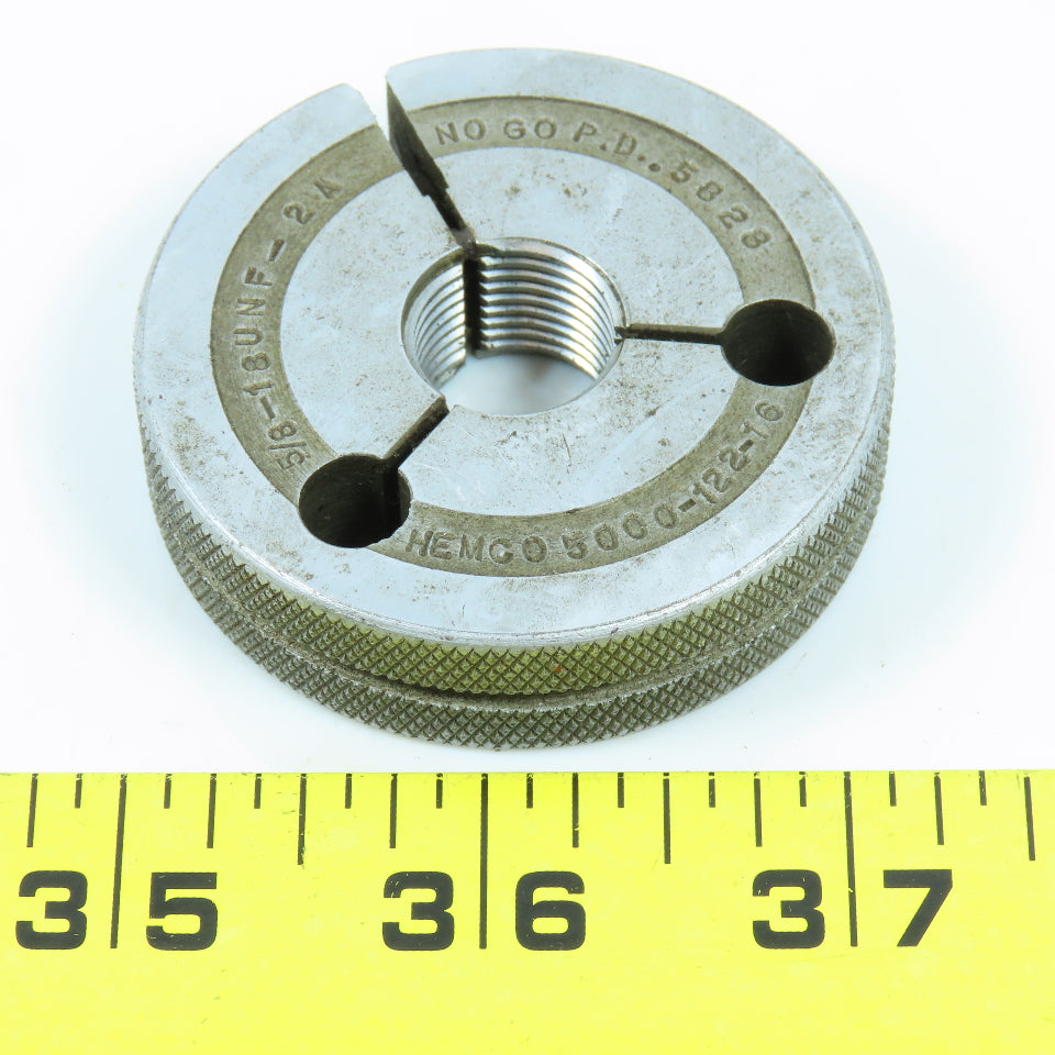 Hemco 5/8"-18 UNF 2A Thread Ring Gage No Go P.D. .5828 No Go Only