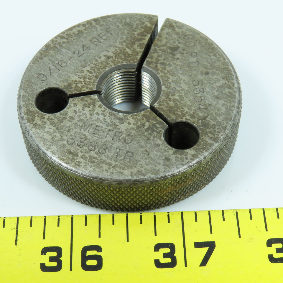 Metro 9/16"-24 NEF 2 Thread Ring Gage Go P.D. .5354 Go Only