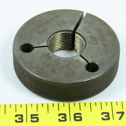 Metro 15/16"-18 NS Thread Ring Gage Go P.D. .9014 Go Only