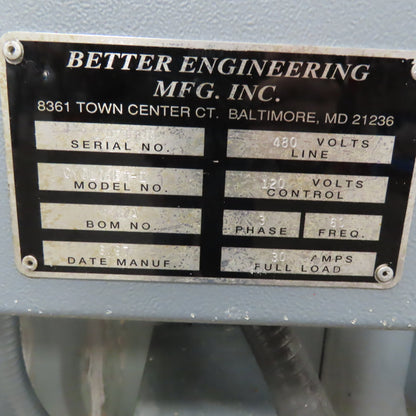 Better Engineering Cyclojet I Heated Rotating Basket Jet Parts Washer 480V 3Ph