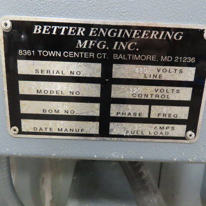Better Engineering Cyclojet I Heated Rotating Basket Jet Parts Washer 480V 3Ph