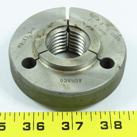 Agmaco M30 x 3.5 6g Metric Thread Ring Gage Go P.D. 27.674