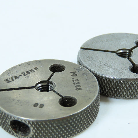 Metro 1/4"-28 NF & NF 3 Thread Ring Gage Go P.D. .2268 Go Only Lot of 2