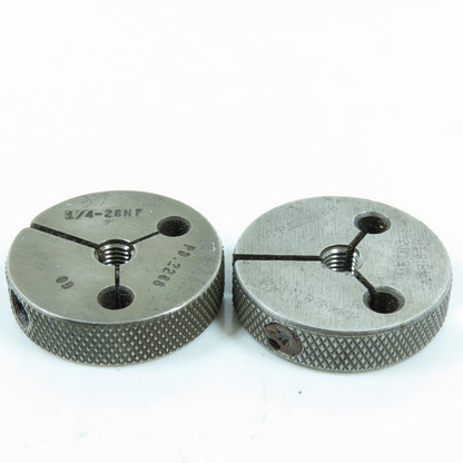 Metro 1/4"-28 NF & NF 3 Thread Ring Gage Go P.D. .2268 Go Only Lot of 2