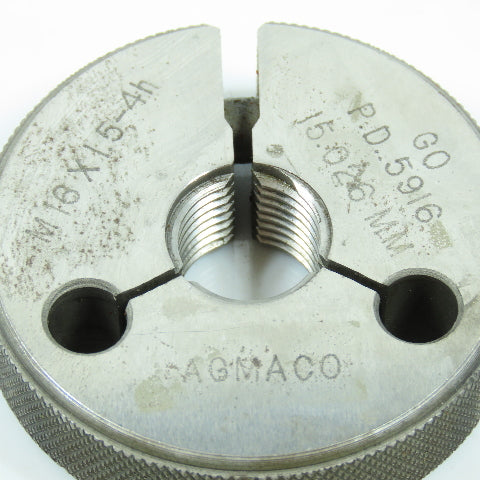 Agmaco M16 x 1.5 4h Thread Ring Gage Go P.D. 15.026 Go Only