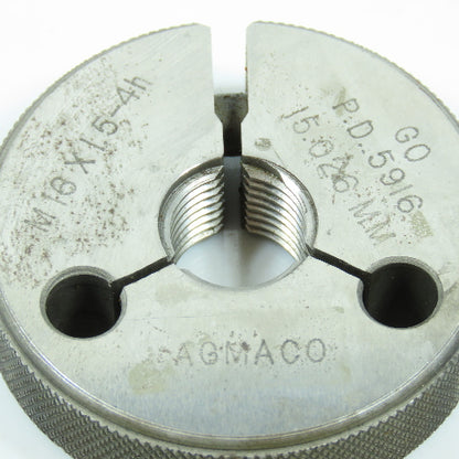 Agmaco M16 x 1.5 4h Thread Ring Gage Go P.D. 15.026 Go Only