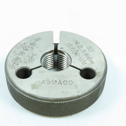 Agmaco M16 x 1.5 4h Thread Ring Gage Go P.D. 15.026 Go Only