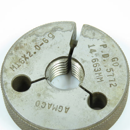 Agmaco M16 x 2.0 6g Thread Ring Gage Go P.D. 14.663 Go Only