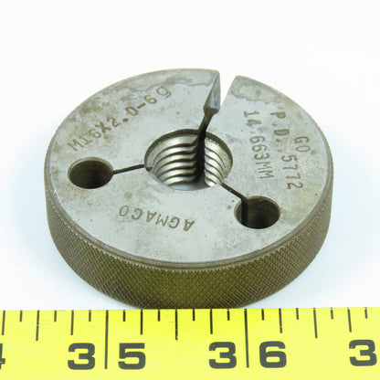 Agmaco M16 x 2.0 6g Thread Ring Gage Go P.D. 14.663 Go Only