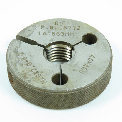 Agmaco M16 x 2.0 6g Thread Ring Gage Go P.D. 14.663 Go Only