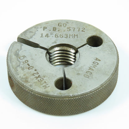 Agmaco M16 x 2.0 6g Thread Ring Gage Go P.D. 14.663 Go Only