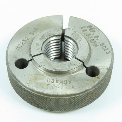 Agmaco M22 x 2.5 6g Thread Ring Gage Go P.D. 20.376 Go Only
