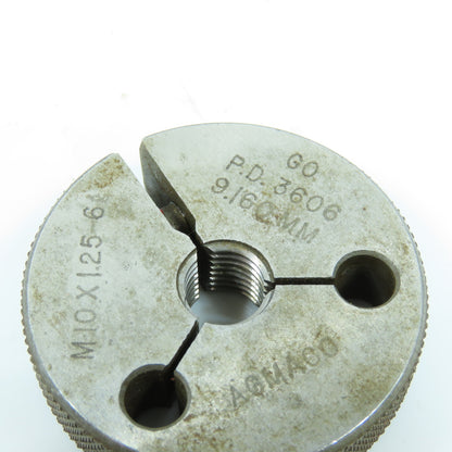 Agmaco M10 x 1.25 6g Thread Ring Gage Go P.D. 9.160 Go Only