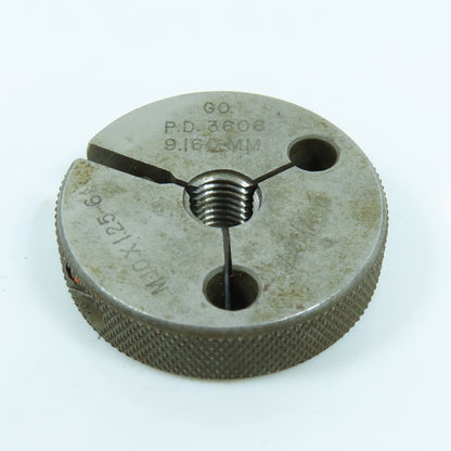 Agmaco M10 x 1.25 6g Thread Ring Gage Go P.D. 9.160 Go Only