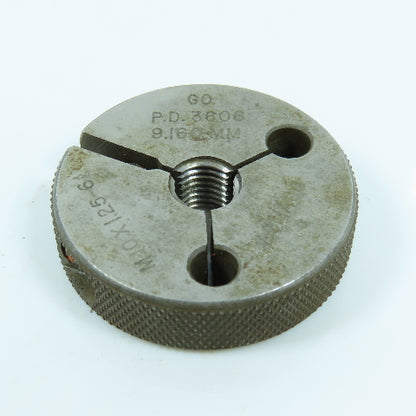 Agmaco M10 x 1.25 6g Thread Ring Gage Go P.D. 9.160 Go Only