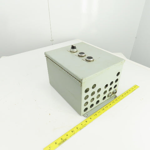 Hoffman 12" x 10" x 8" Electrical Enclosure W/Back Plate 2 Push Button