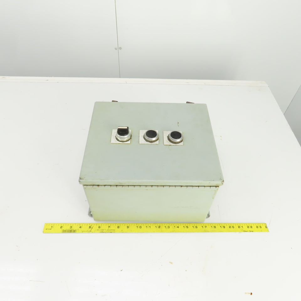 Hoffman 12" x 10" x 8" Electrical Enclosure W/Back Plate 2 Push Button