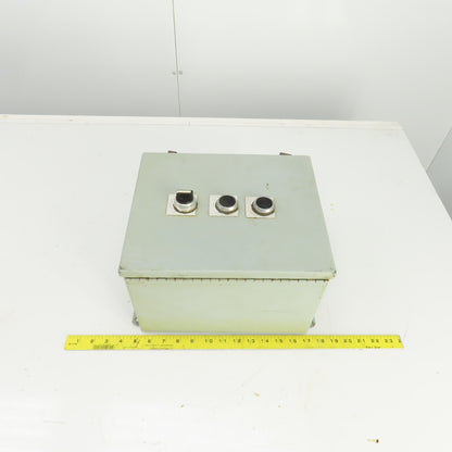 Hoffman 12" x 10" x 8" Electrical Enclosure W/Back Plate 2 Push Button