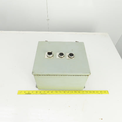 Hoffman 12" x 10" x 8" Electrical Enclosure W/Back Plate 2 Push Button
